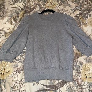 Grey Puff Sleeve Sweatshirt